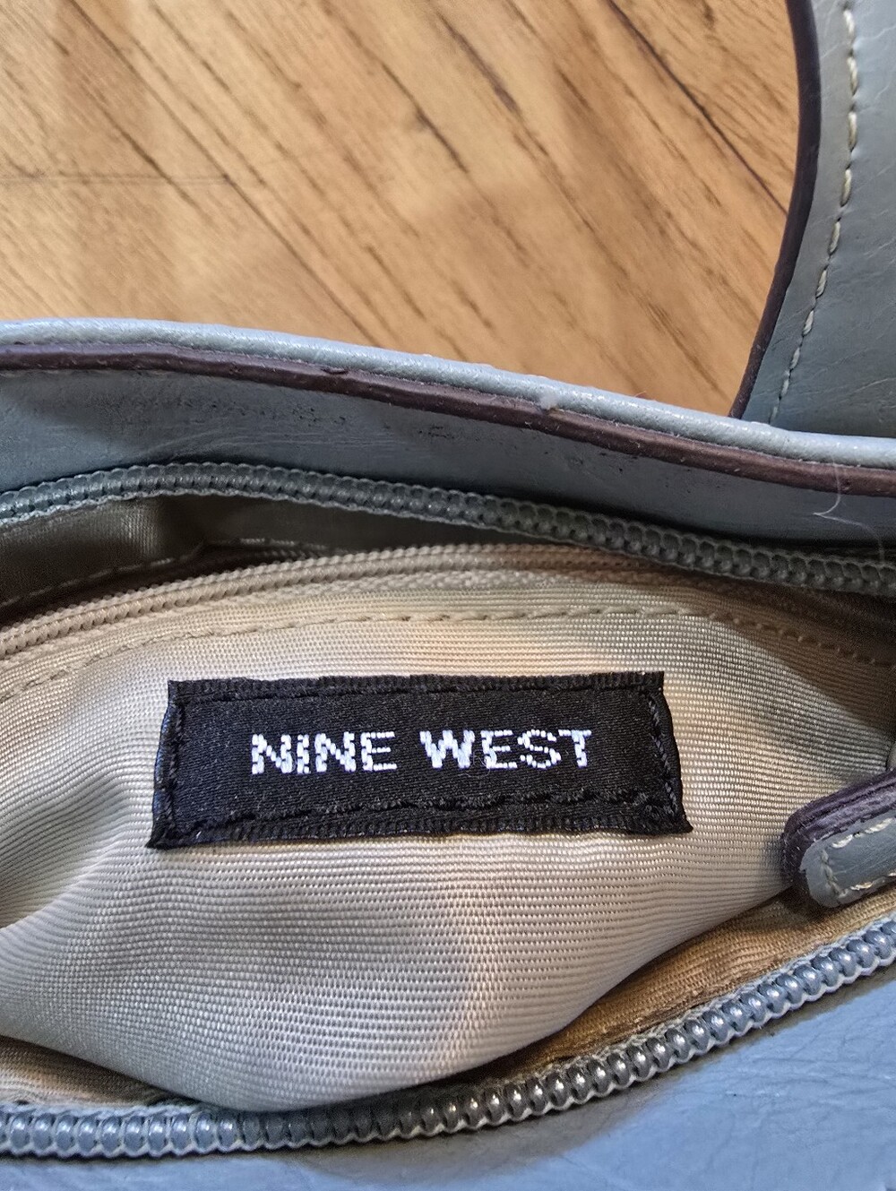 Nine West Powder Blue Faux Leather Mini Shoulder Bag | Vintage Y2K Style - Picture 2 of 10
